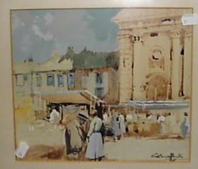 Water colour by Claude Buckle continental market